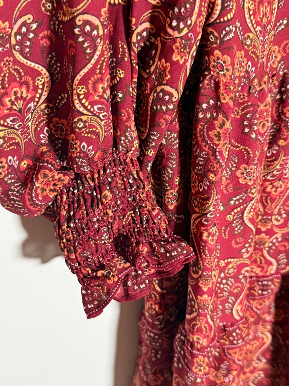 Max Studio Red Printed Tiered Midi Dress - Picture 5 of 7